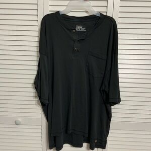 Gravel Gear Shirt 3XL Men Teflon Henley Pocket Crew Neck 100% Cotton